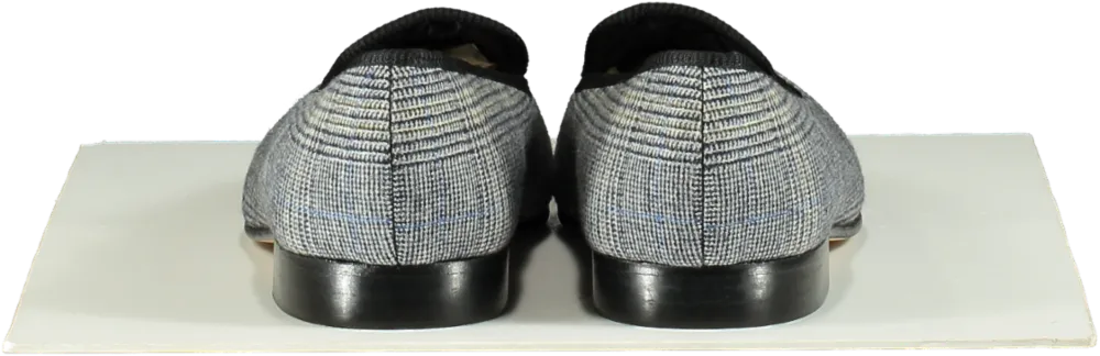 Lord Loafers Black/Grey Plaid Handmade Loafers UK 11