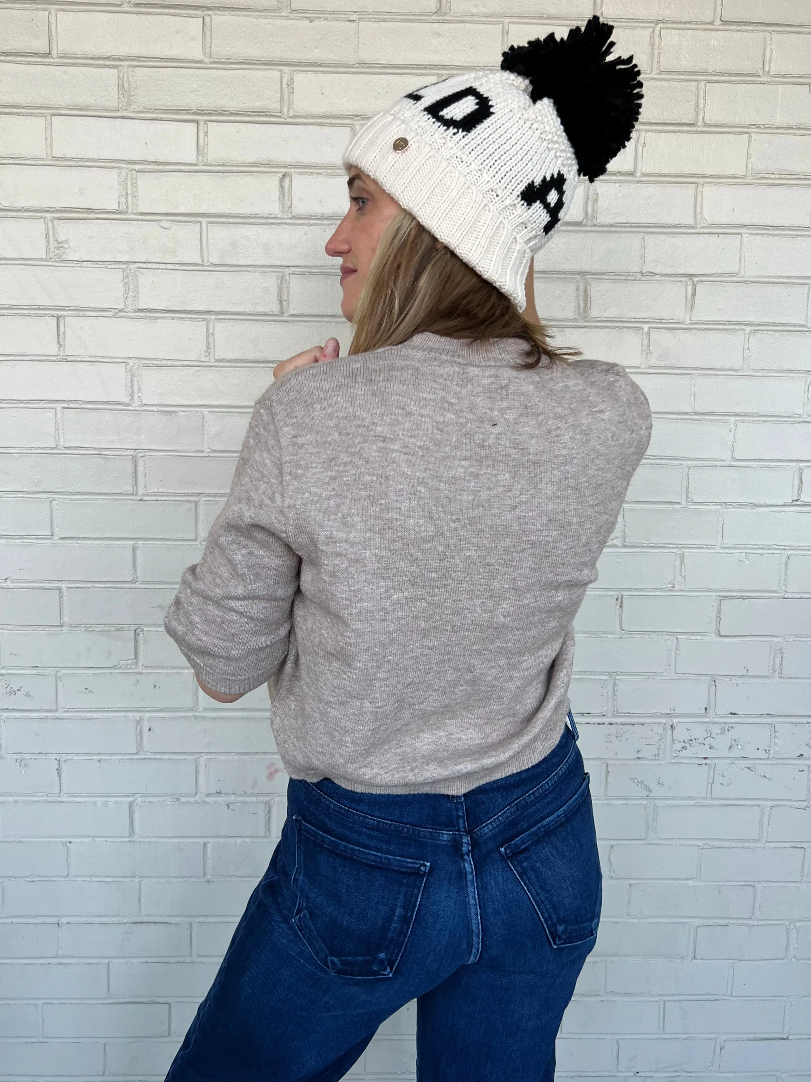 Lost In Translation Knit Short Sleeve Top