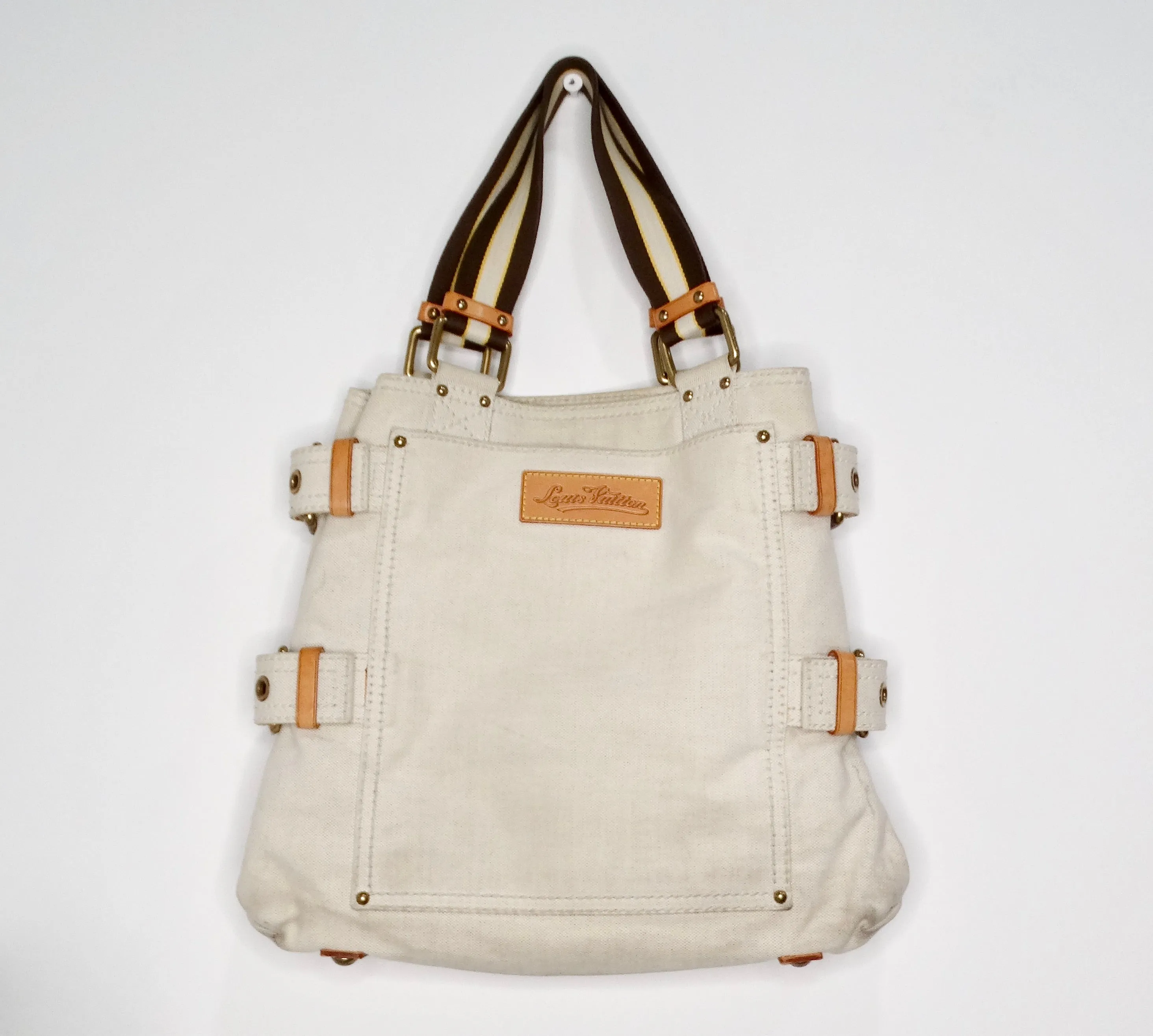 Louis Vuitton Cruise Line Globe Shopper Canvas PM Cream Tote Bag