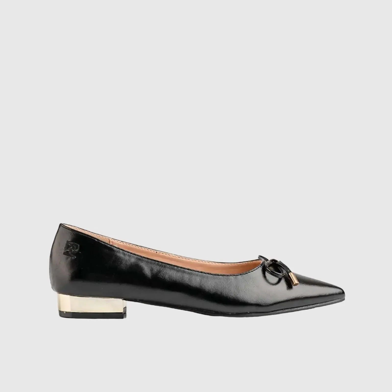 Low Heel Court Shoe Black 10565