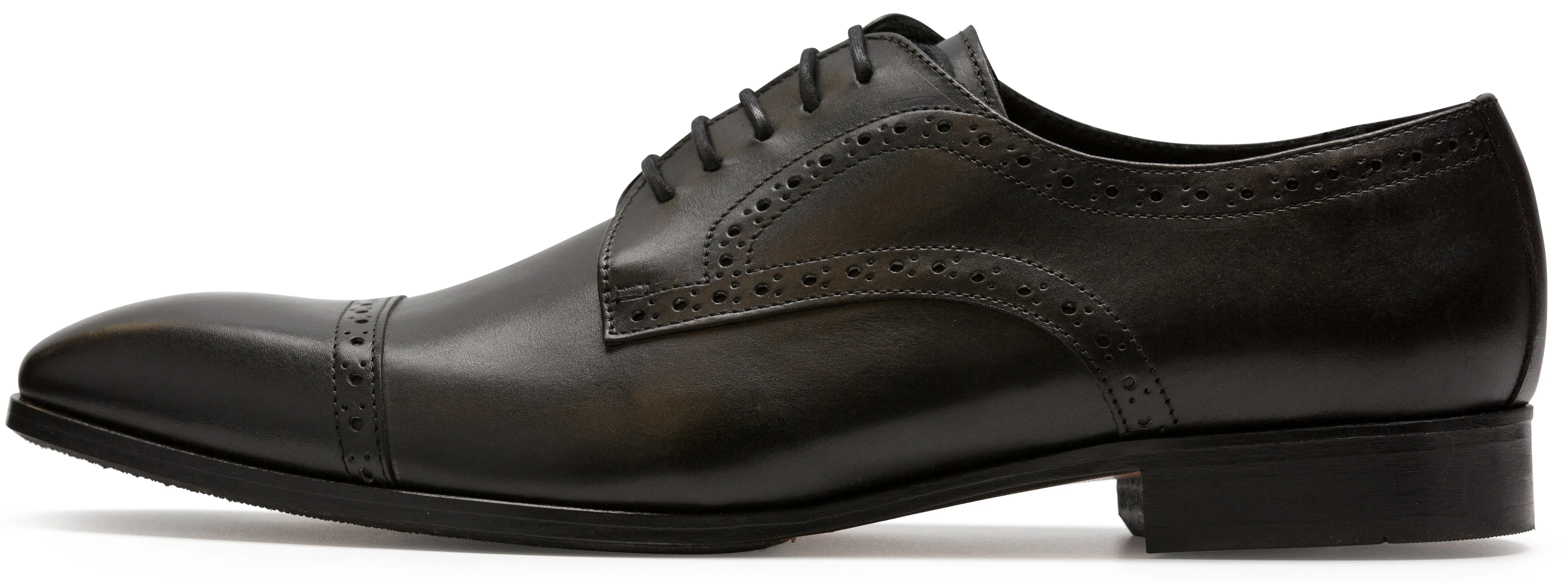 Luciana Men's Black Leather Cap Toe Dress Shoe 1917
