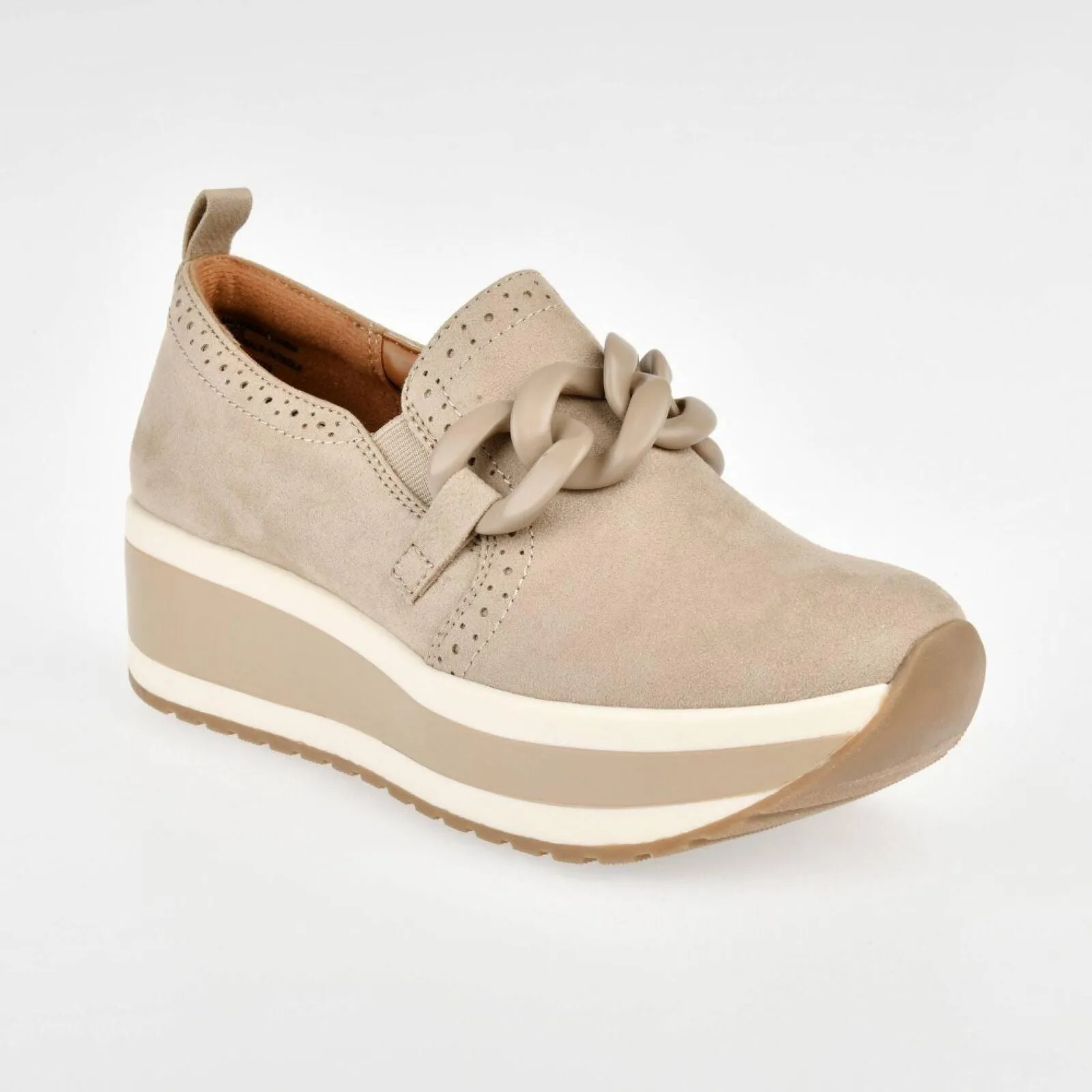 Mad Love Maryanne Platform Loafers with Memory Foam Insole Taupe Brown 8.5M
