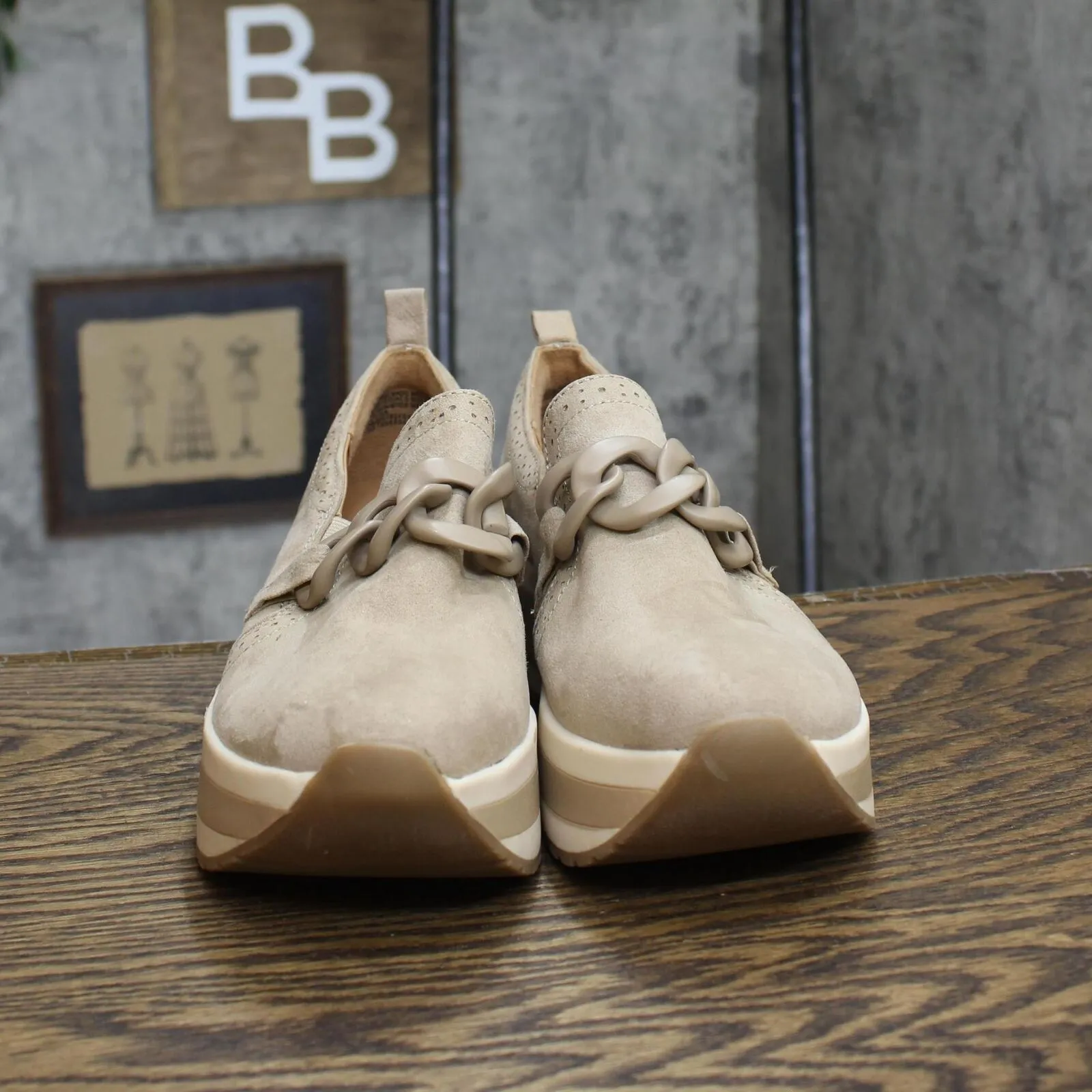 Mad Love Maryanne Platform Loafers with Memory Foam Insole Taupe Brown 8.5M