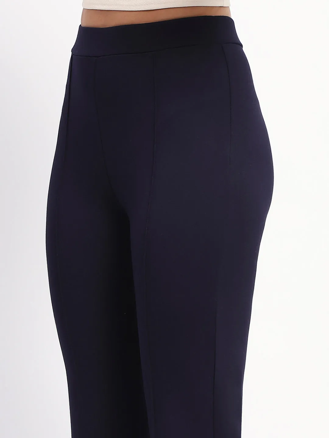 Madame Navy Wide-Leg Formal Trousers