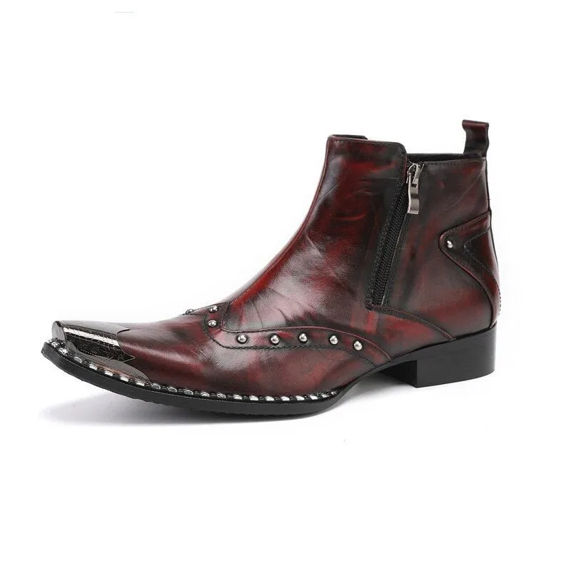 Man Pointed Toe Formal Boots Business Dress Shoes
