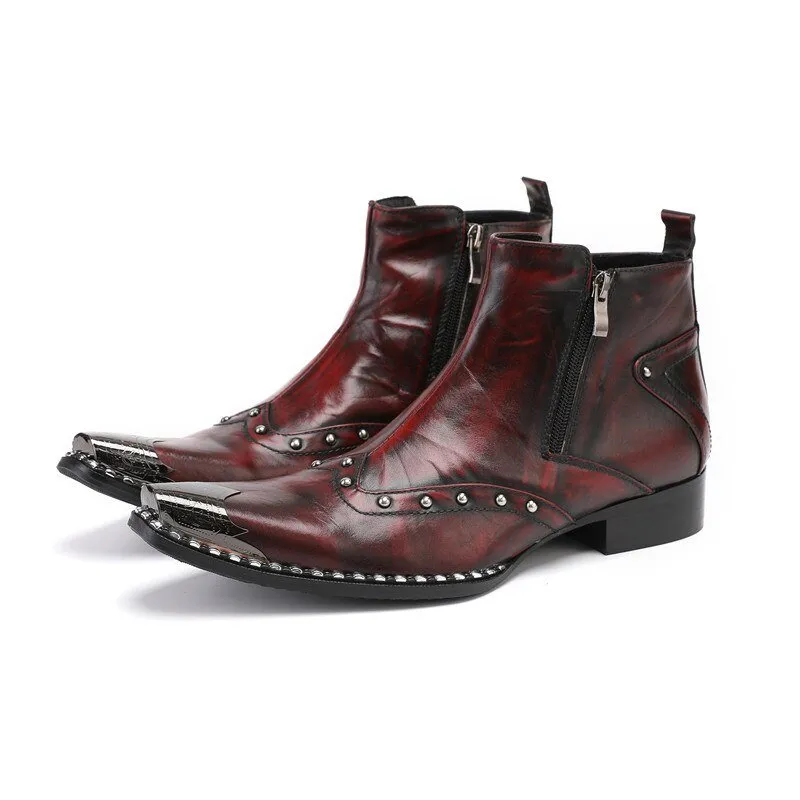 Man Pointed Toe Formal Boots Business Dress Shoes