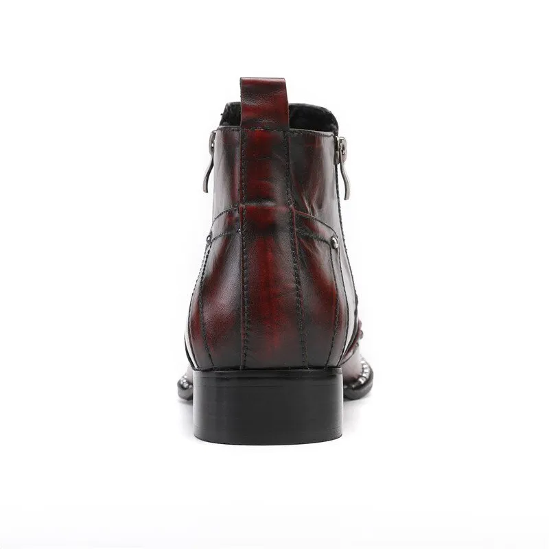 Man Pointed Toe Formal Boots Business Dress Shoes