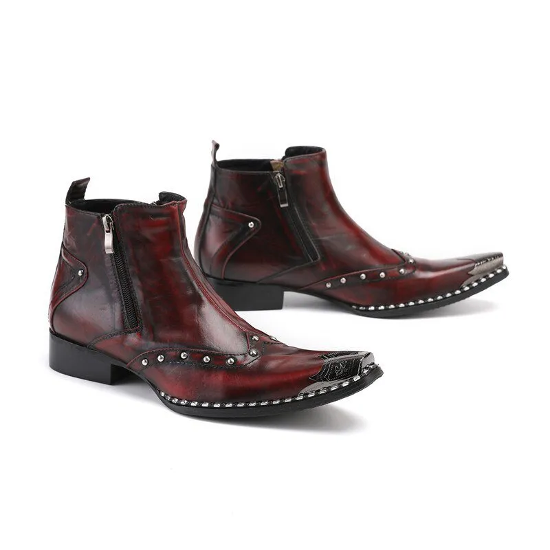 Man Pointed Toe Formal Boots Business Dress Shoes