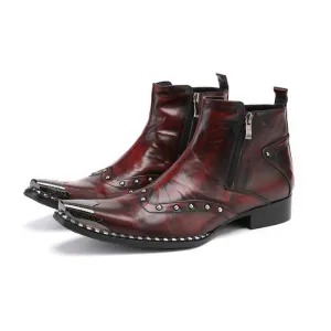 Man Pointed Toe Formal Boots Business Dress Shoes