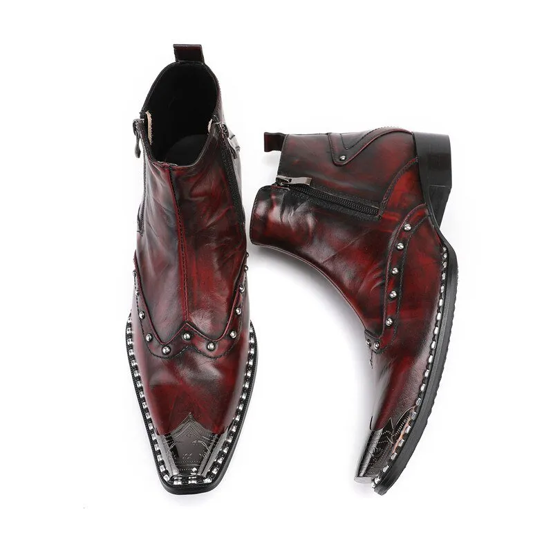 Man Pointed Toe Formal Boots Business Dress Shoes