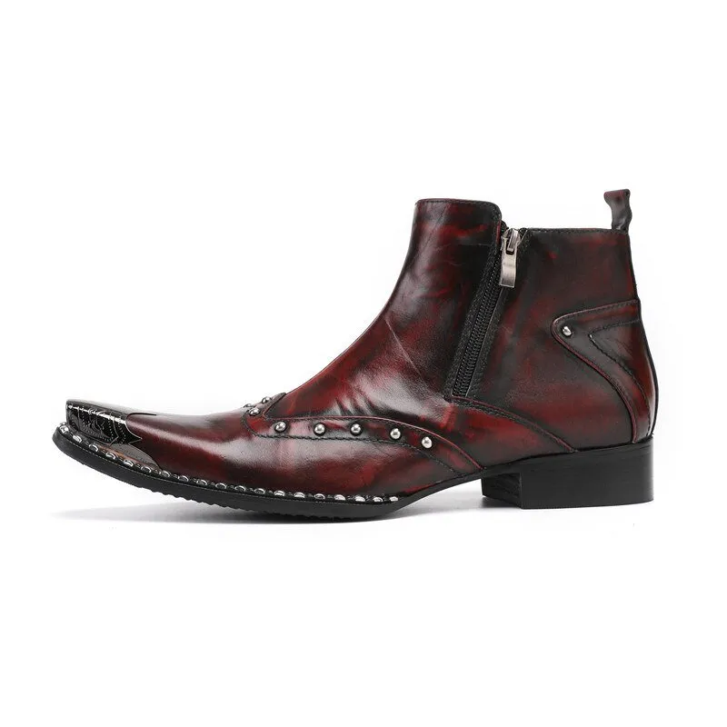 Man Pointed Toe Formal Boots Business Dress Shoes