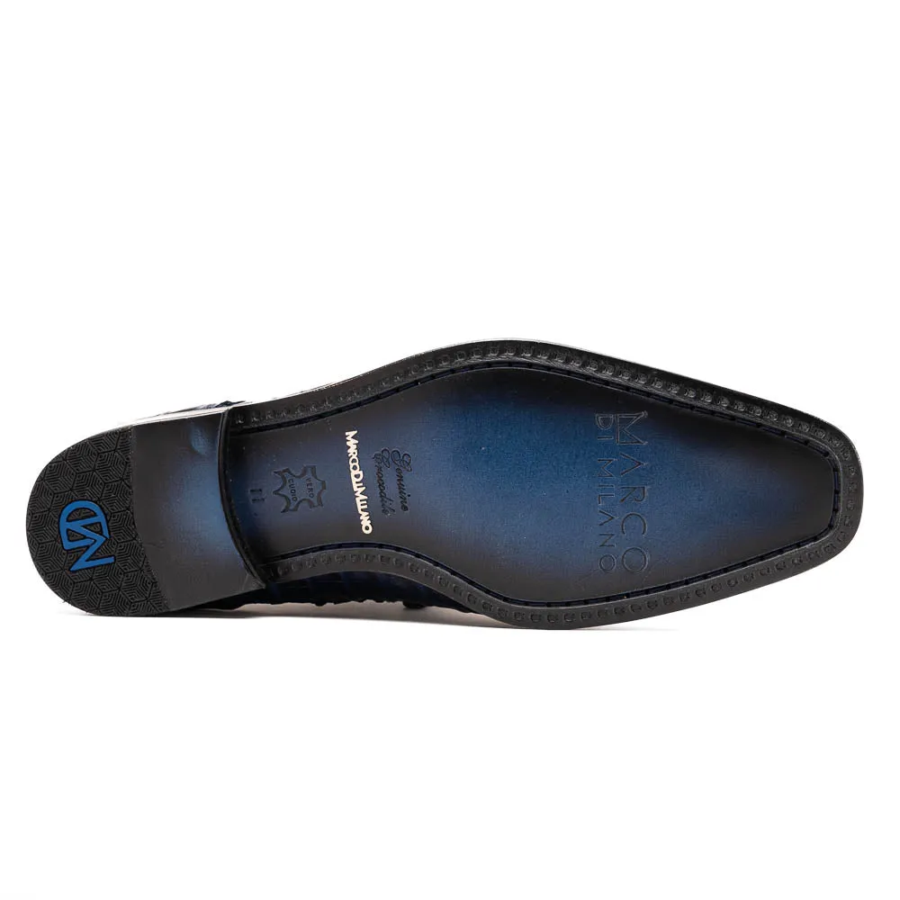Marco Di Milano Apricena Caiman Crocodile Derby in Midnight