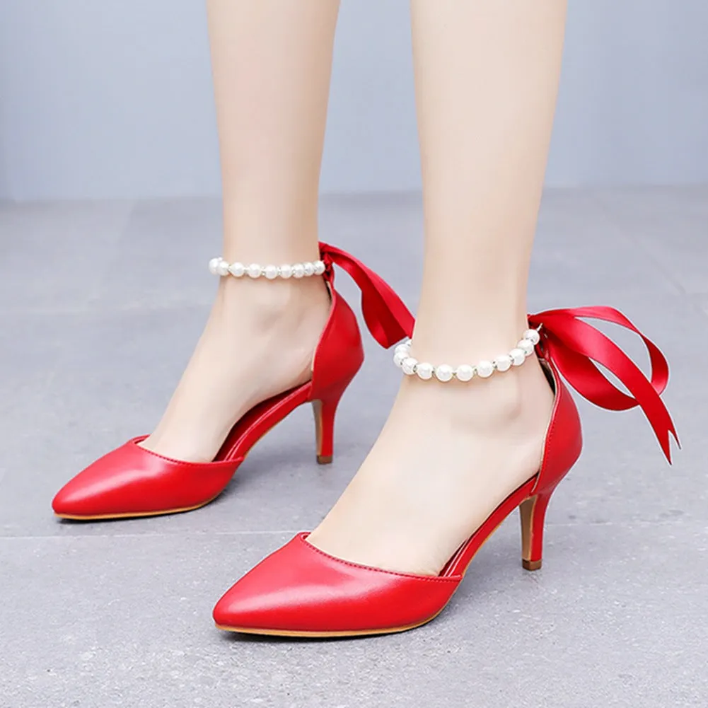 Matte Soft PU Leather Pointed Toe High Heels