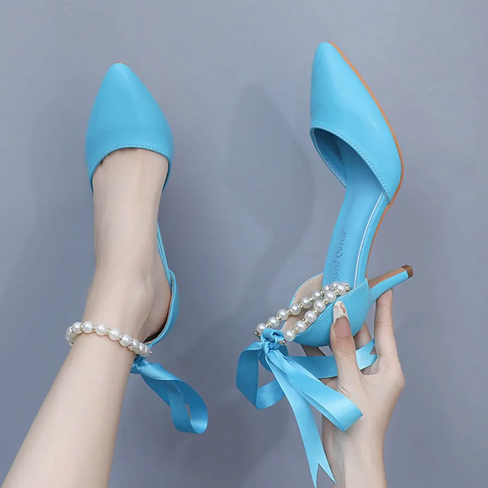 Matte Soft PU Leather Pointed Toe High Heels