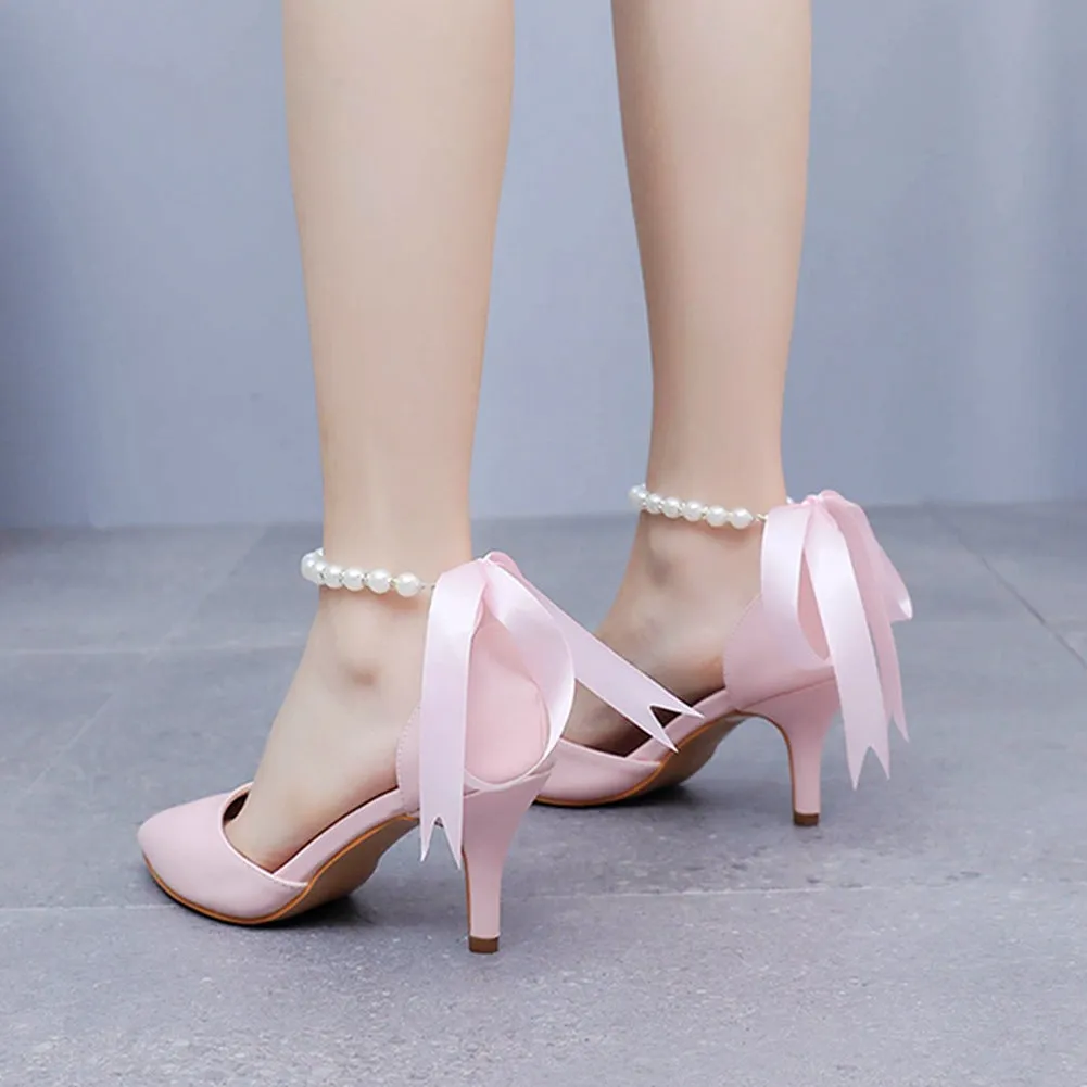 Matte Soft PU Leather Pointed Toe High Heels