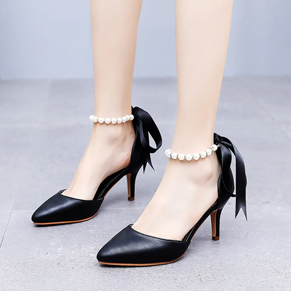 Matte Soft PU Leather Pointed Toe High Heels