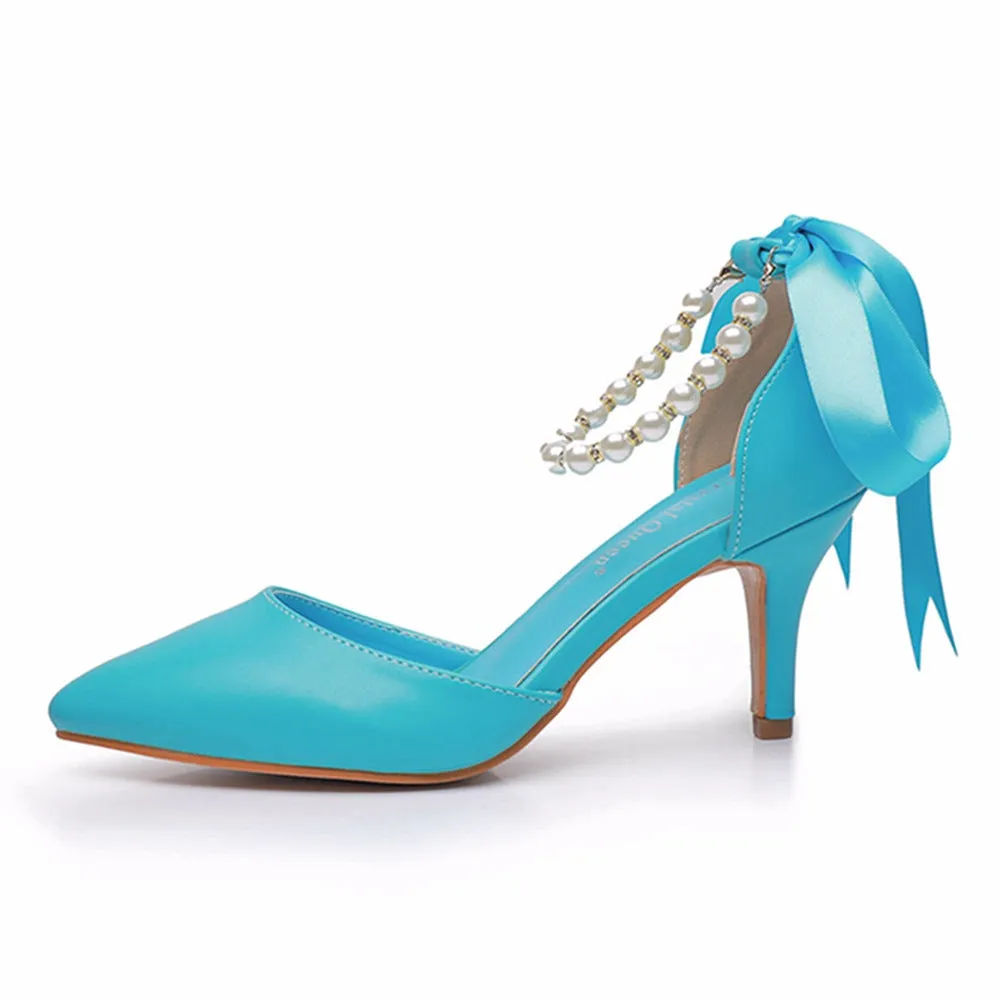 Matte Soft PU Leather Pointed Toe High Heels