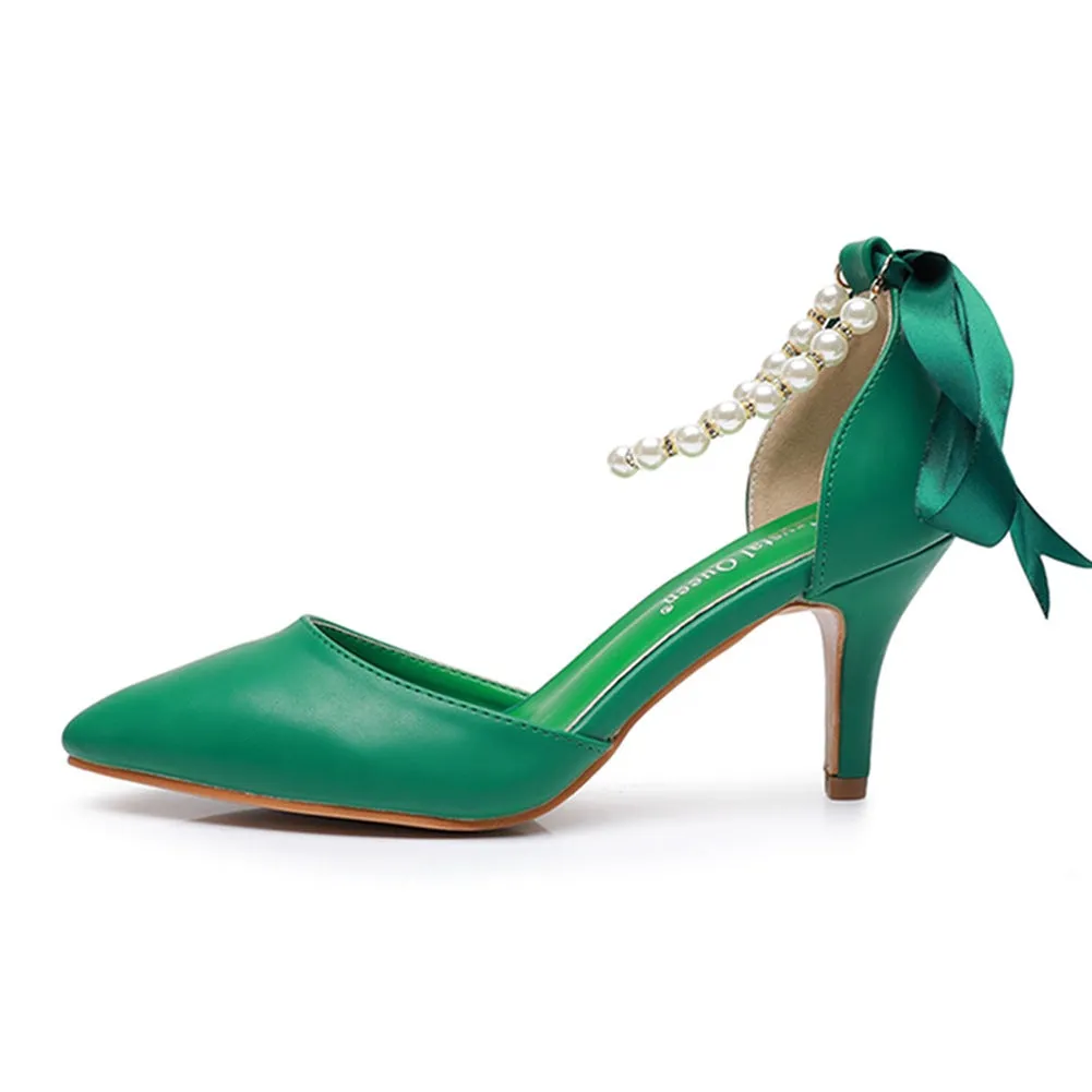 Matte Soft PU Leather Pointed Toe High Heels