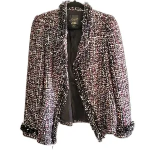 MCGINN Womens Tweed Style Blazer Multi-Color Business Jacket Work Casual Size 8