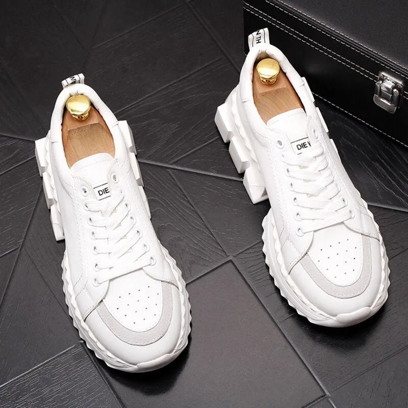 Men British Style Fashion Casual Shoes Spring Summer Autumn Thick Bottom Hip Hop Sneakers Male Youth Trending Loafers