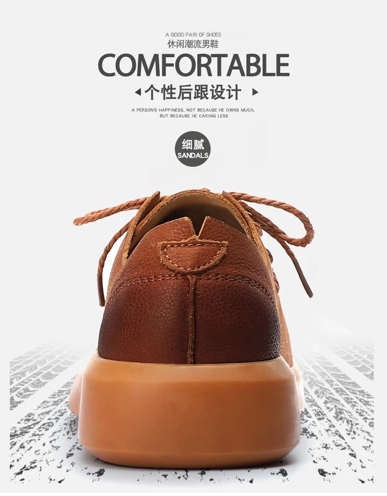 Men Flats Moccasins Quality Handmade Leather Shoe