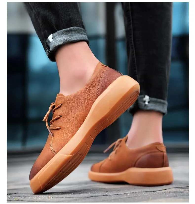 Men Flats Moccasins Quality Handmade Leather Shoe