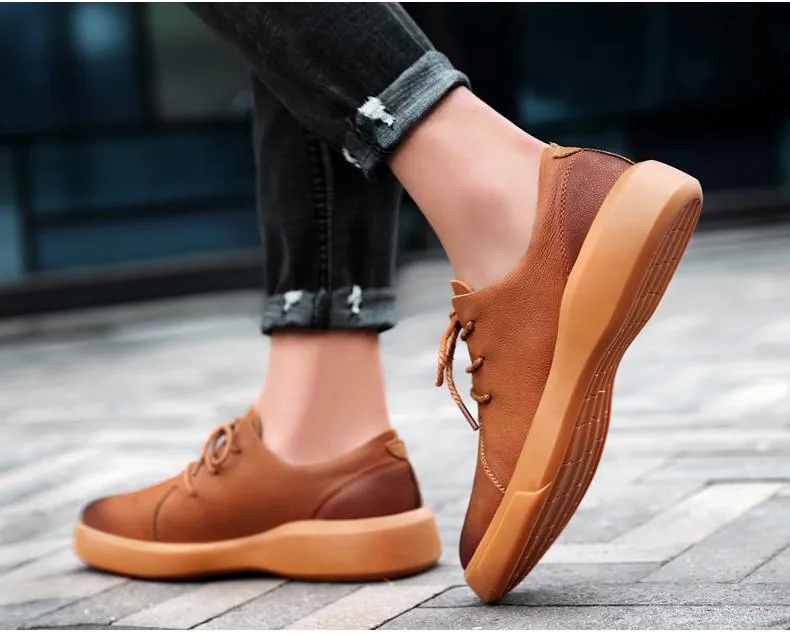 Men Flats Moccasins Quality Handmade Leather Shoe