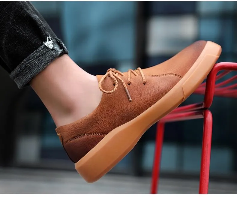 Men Flats Moccasins Quality Handmade Leather Shoe