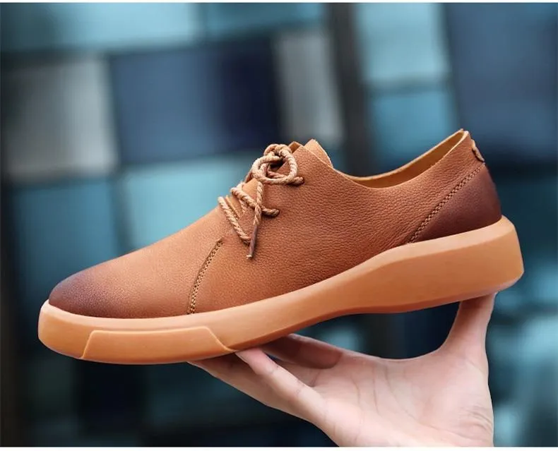 Men Flats Moccasins Quality Handmade Leather Shoe