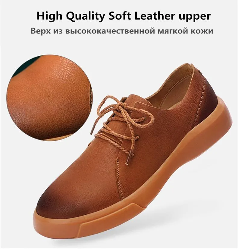Men Flats Moccasins Quality Handmade Leather Shoe