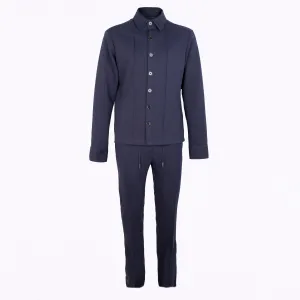 Men's Blue Tricot Cotton Outfit