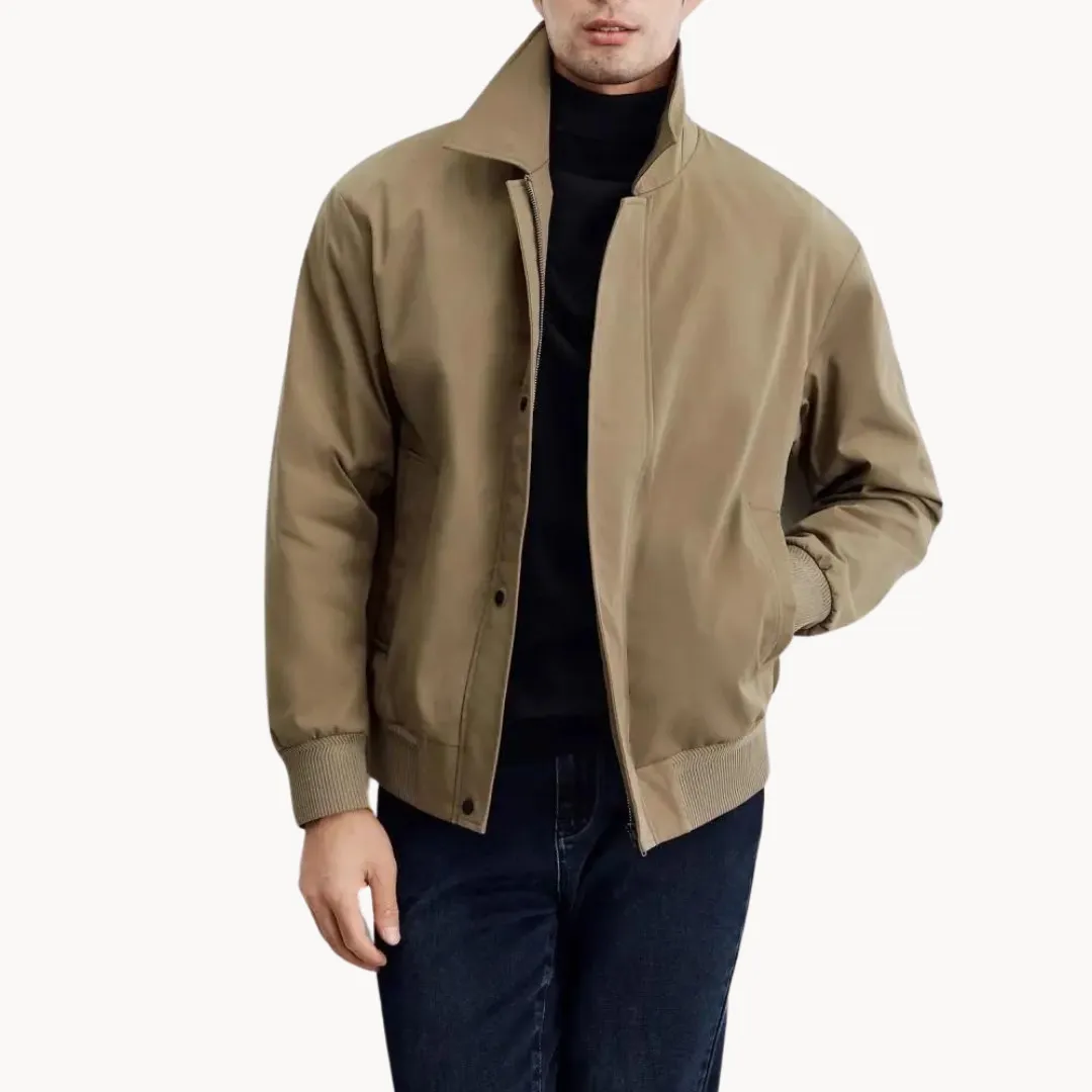 Men’s Casual Jacket – Snap Button Closure – Minimalist Design – Lightweight Smart Outerwear
