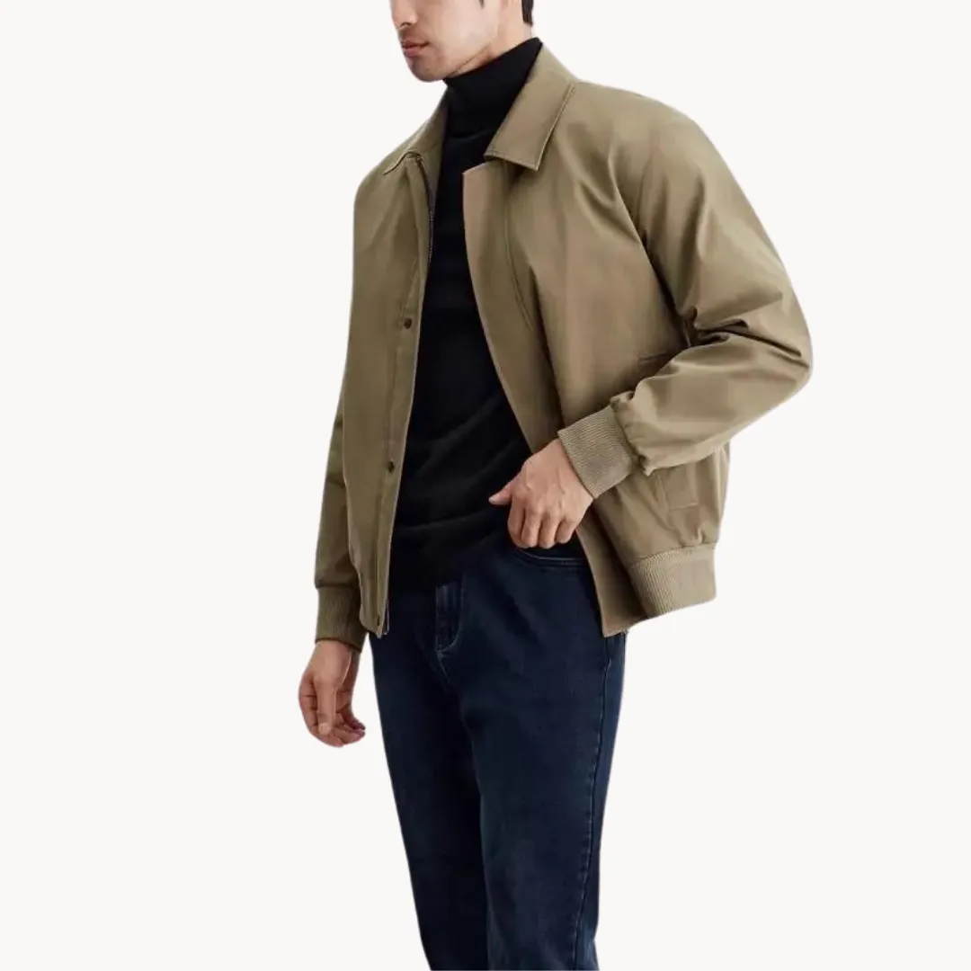 Men’s Casual Jacket – Snap Button Closure – Minimalist Design – Lightweight Smart Outerwear