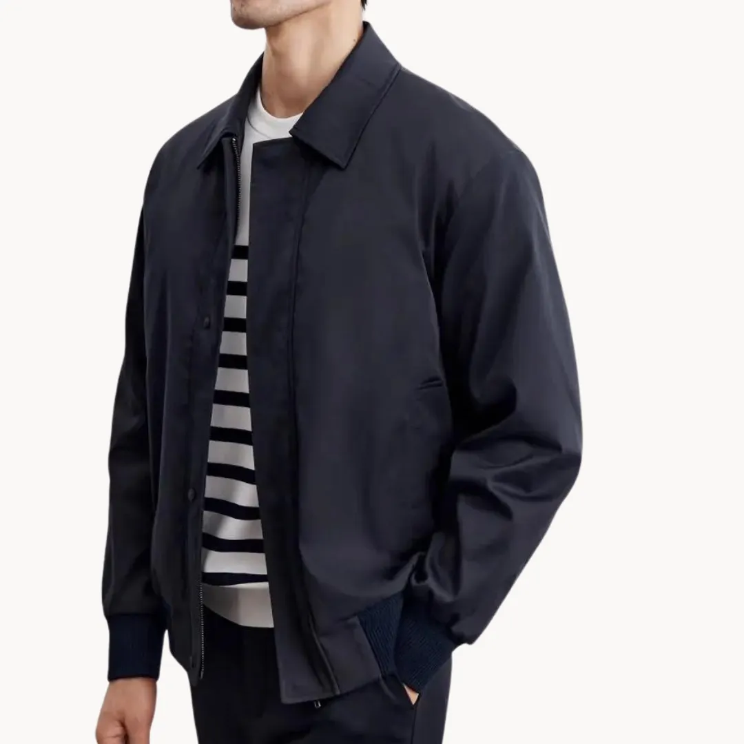 Men’s Casual Jacket – Snap Button Closure – Minimalist Design – Lightweight Smart Outerwear
