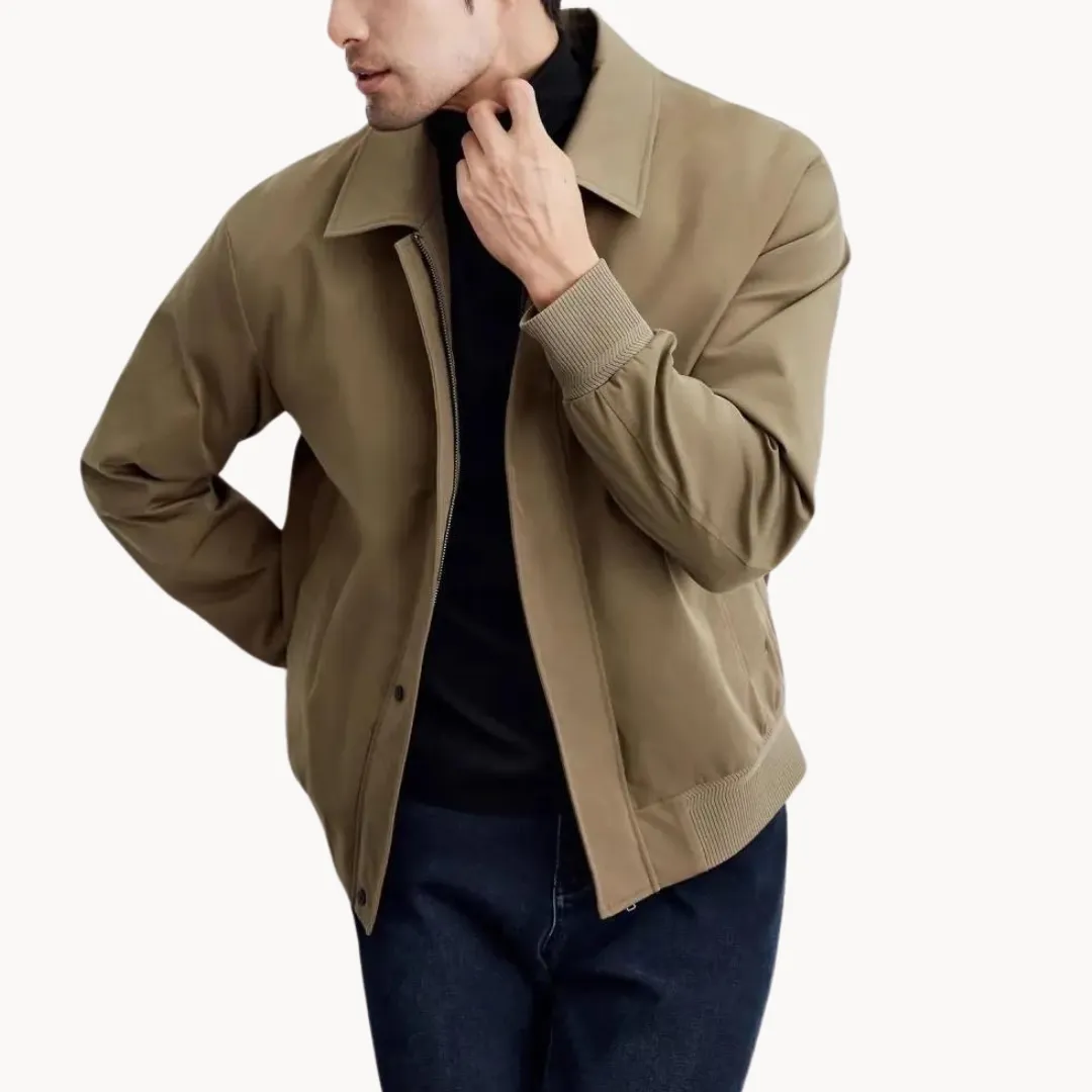 Men’s Casual Jacket – Snap Button Closure – Minimalist Design – Lightweight Smart Outerwear