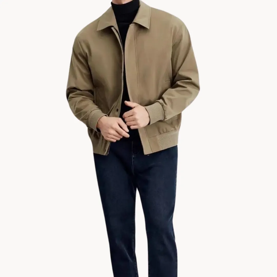Men’s Casual Jacket – Snap Button Closure – Minimalist Design – Lightweight Smart Outerwear