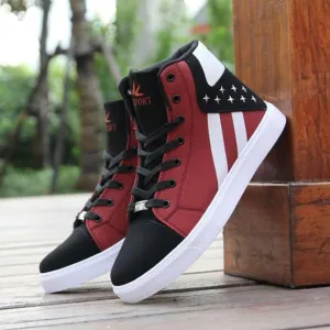 Men's Casual Skateboarding Shoes High Top Sneakers Sports Shoes  Breathable Hip Hop Walking Shoes Street Shoes Chaussure Homme