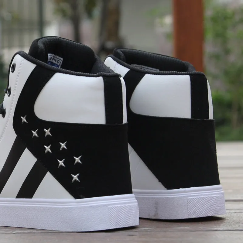 Men's Casual Skateboarding Shoes High Top Sneakers Sports Shoes  Breathable Hip Hop Walking Shoes Street Shoes Chaussure Homme