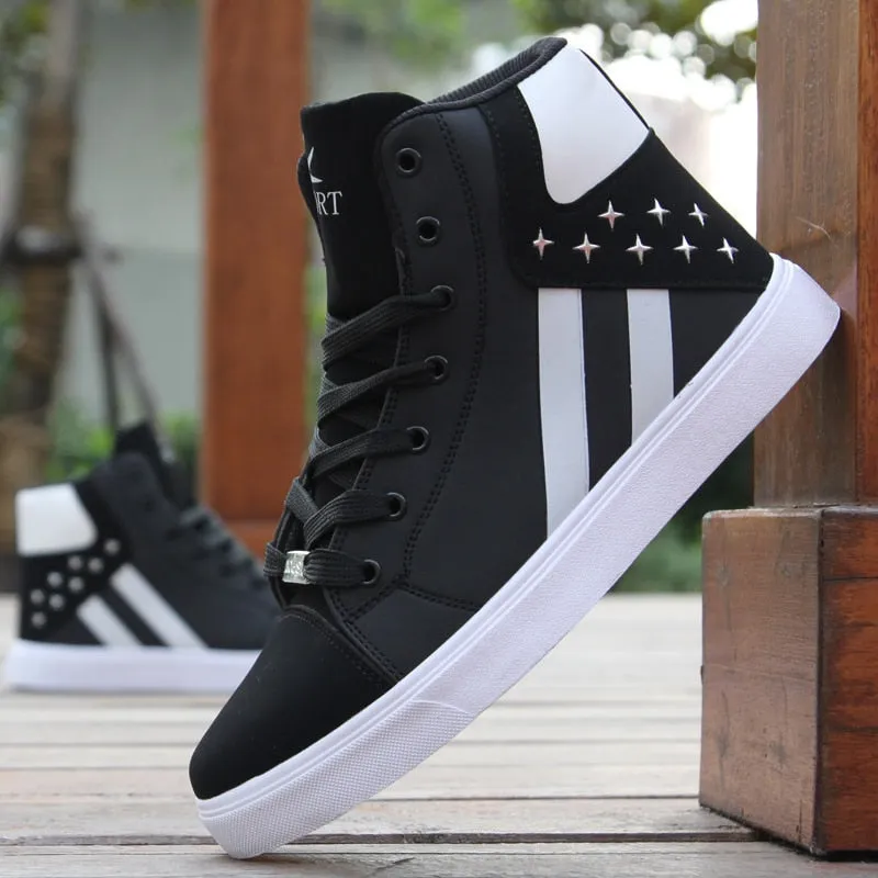 Men's Casual Skateboarding Shoes High Top Sneakers Sports Shoes  Breathable Hip Hop Walking Shoes Street Shoes Chaussure Homme