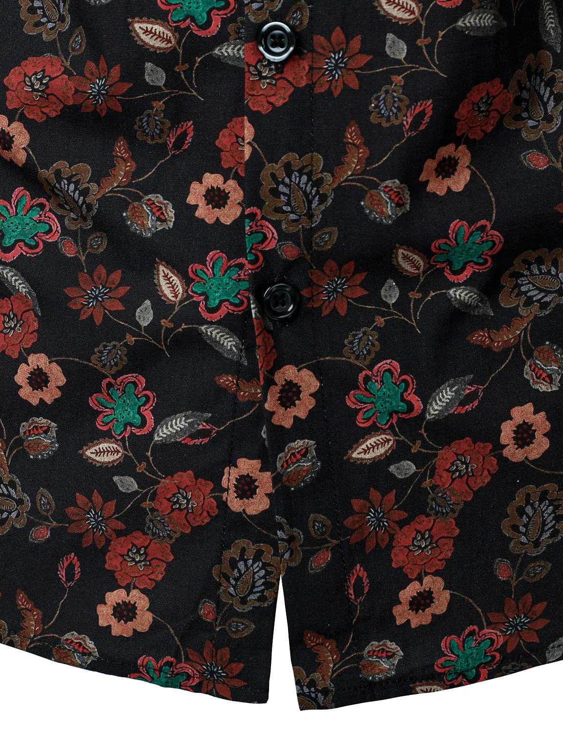 Men's Floral Button Up Vintage Long Sleeve Casual Dress Shirt