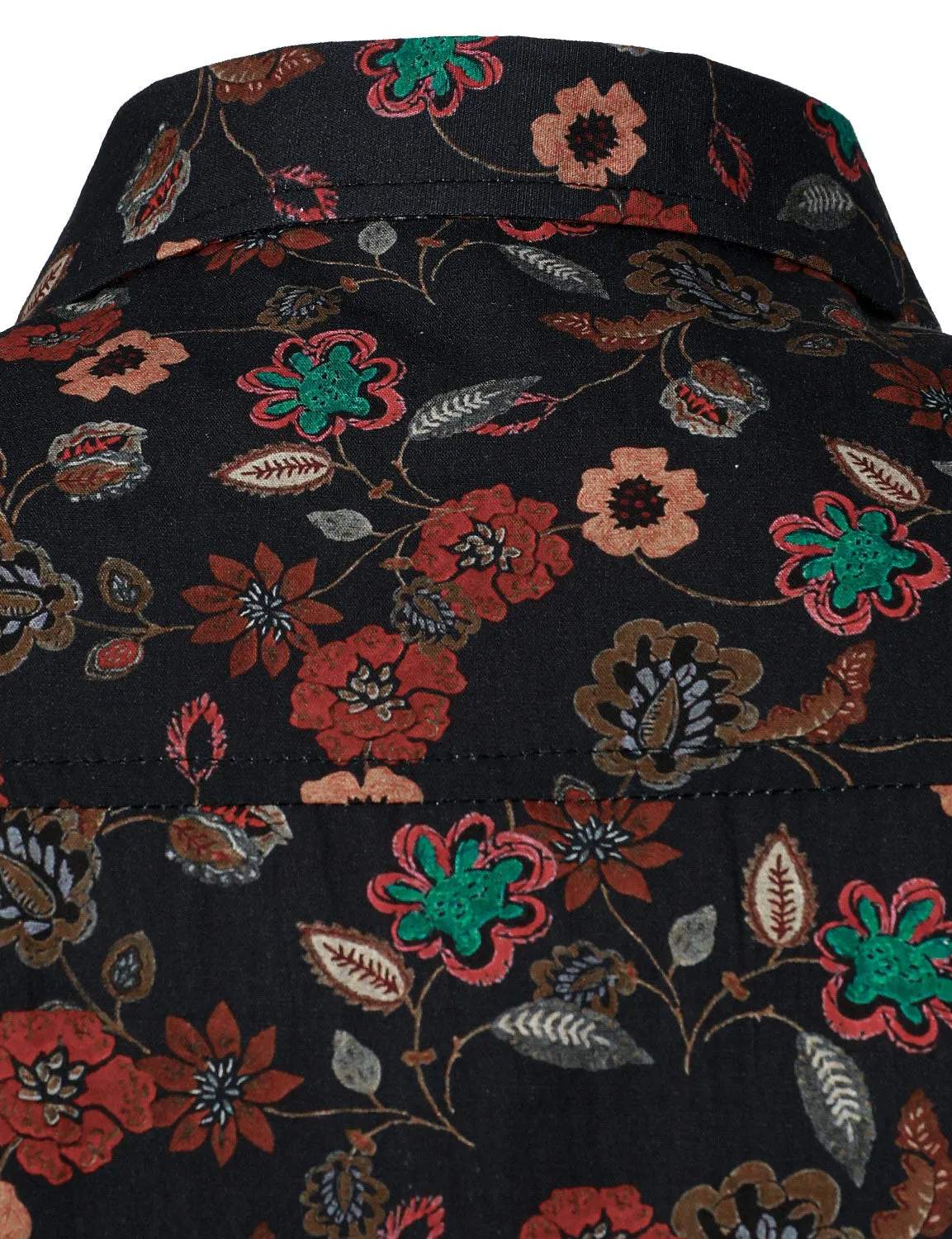 Men's Floral Button Up Vintage Long Sleeve Casual Dress Shirt