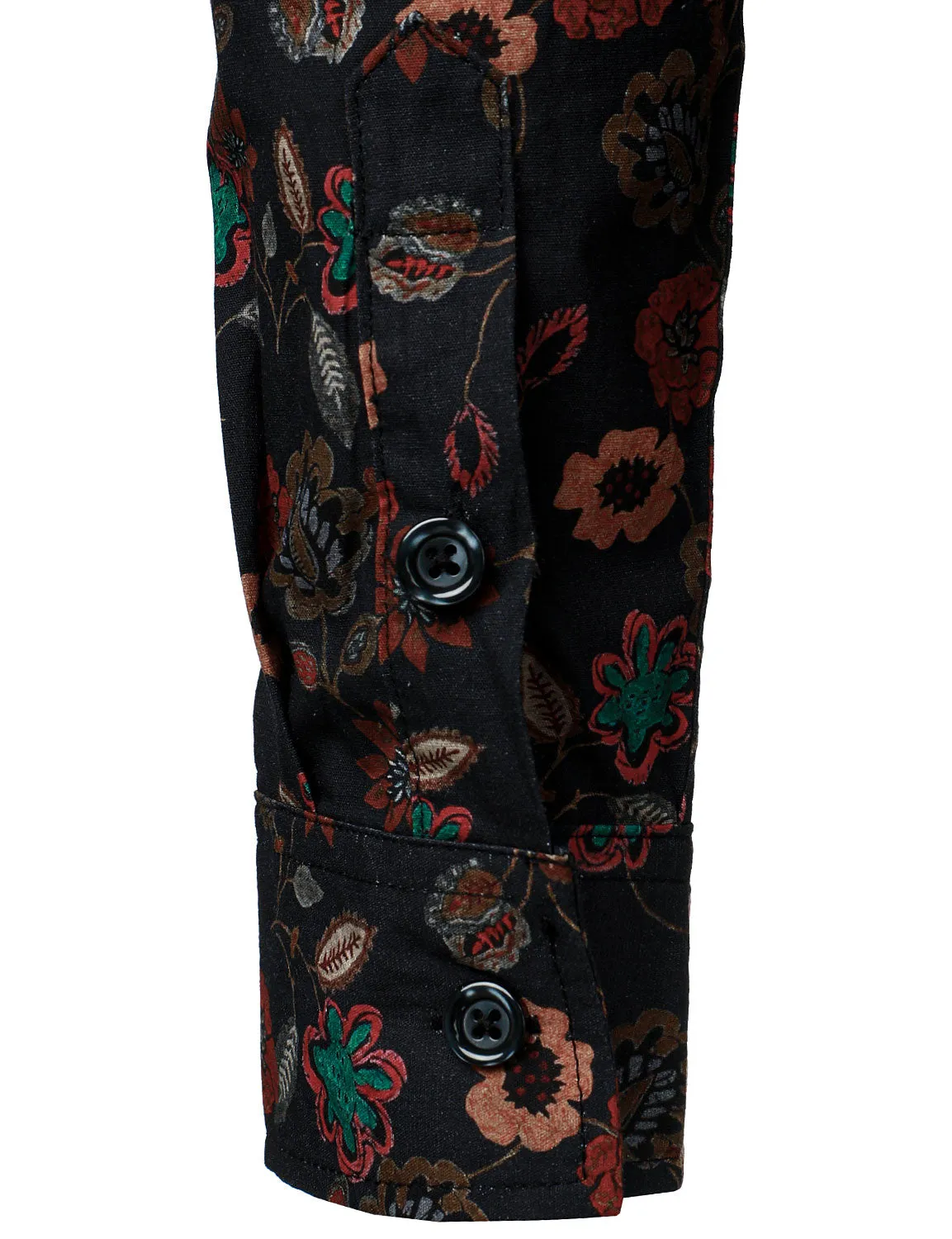 Men's Floral Button Up Vintage Long Sleeve Casual Dress Shirt