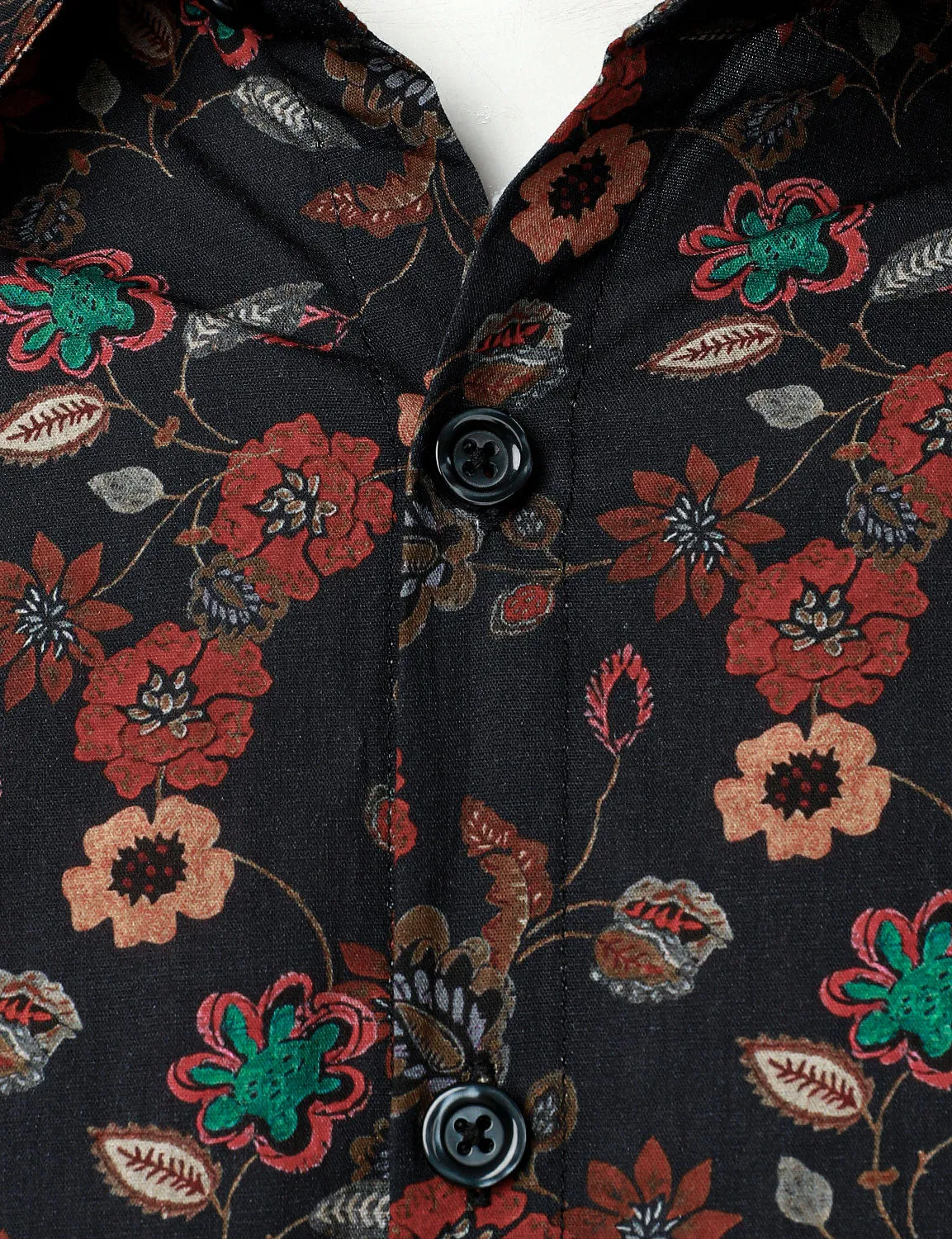 Men's Floral Button Up Vintage Long Sleeve Casual Dress Shirt
