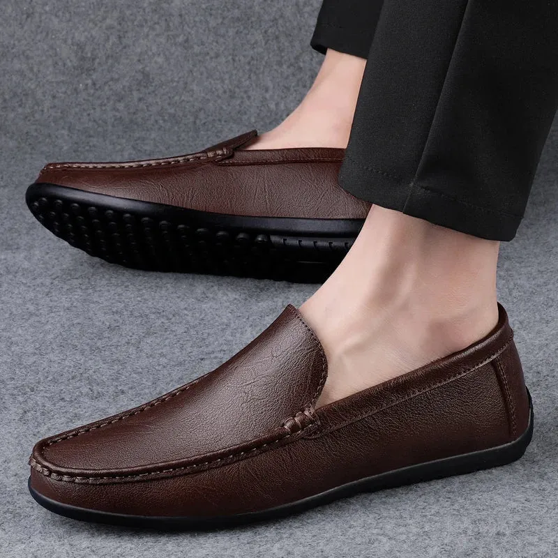 Men's Leather Loafers | Genuine Leather, Slip-On Design, Comfortable Business Shoes