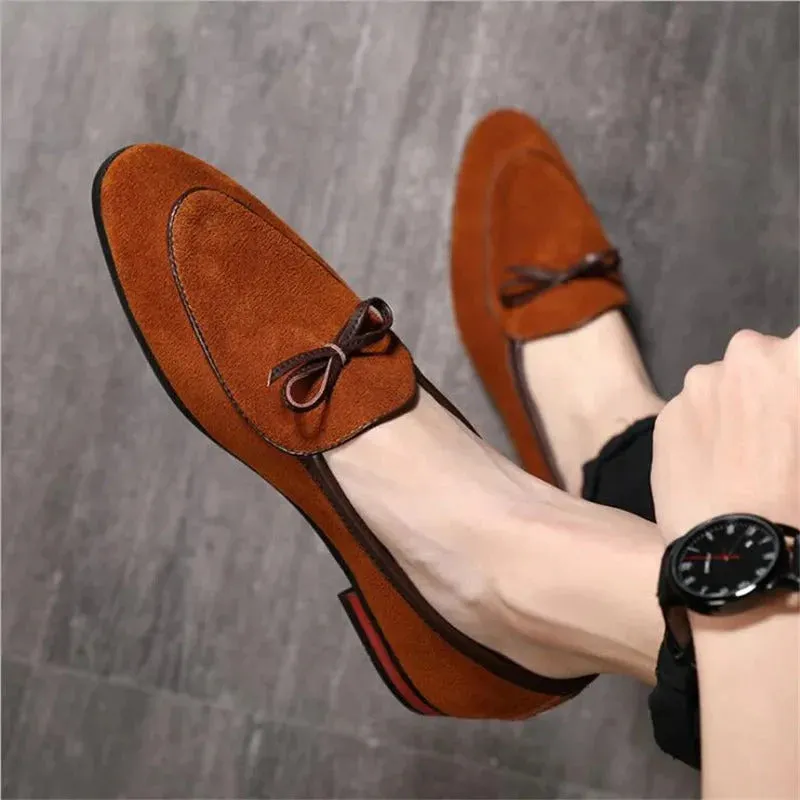 Men’s Refined Suede Vegan Leather Loafers with String | For Everyday Wear
