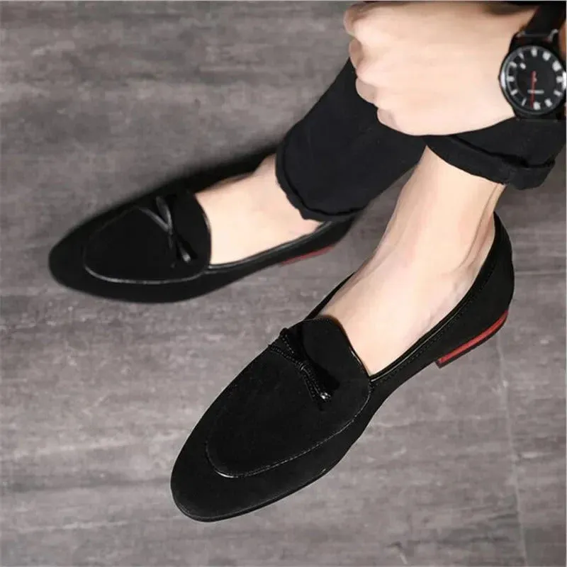 Men’s Refined Suede Vegan Leather Loafers with String | For Everyday Wear