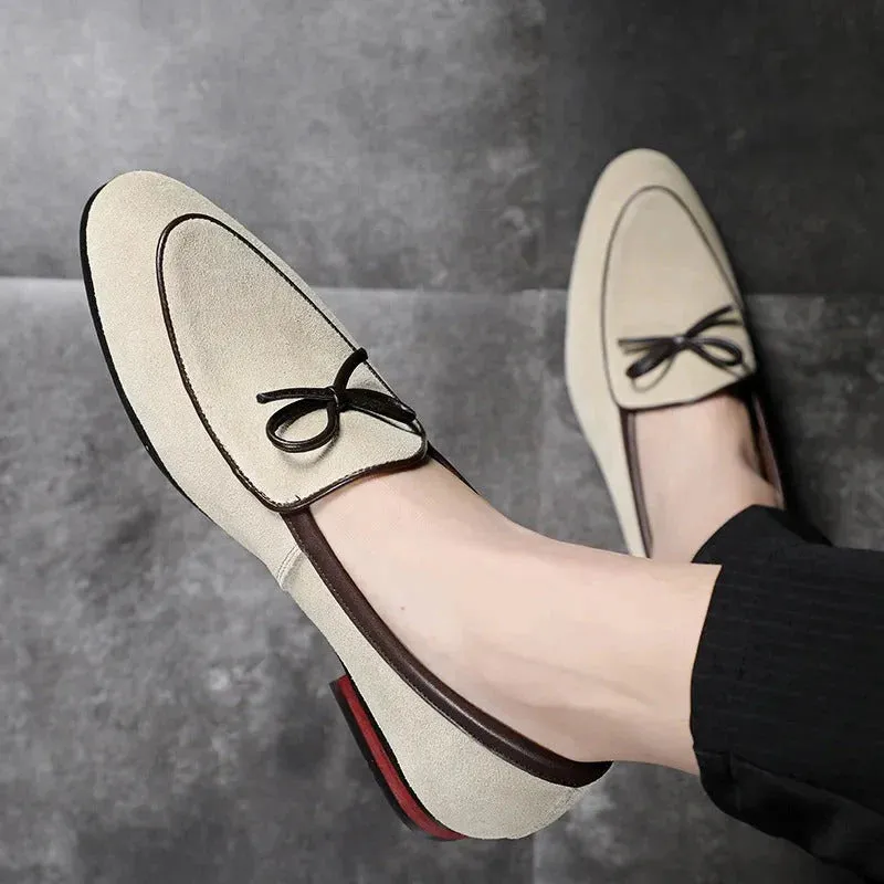 Men’s Refined Suede Vegan Leather Loafers with String | For Everyday Wear