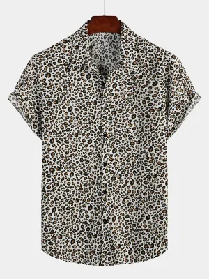 Men's Rock Leopard Print Short Sleeve Shirt