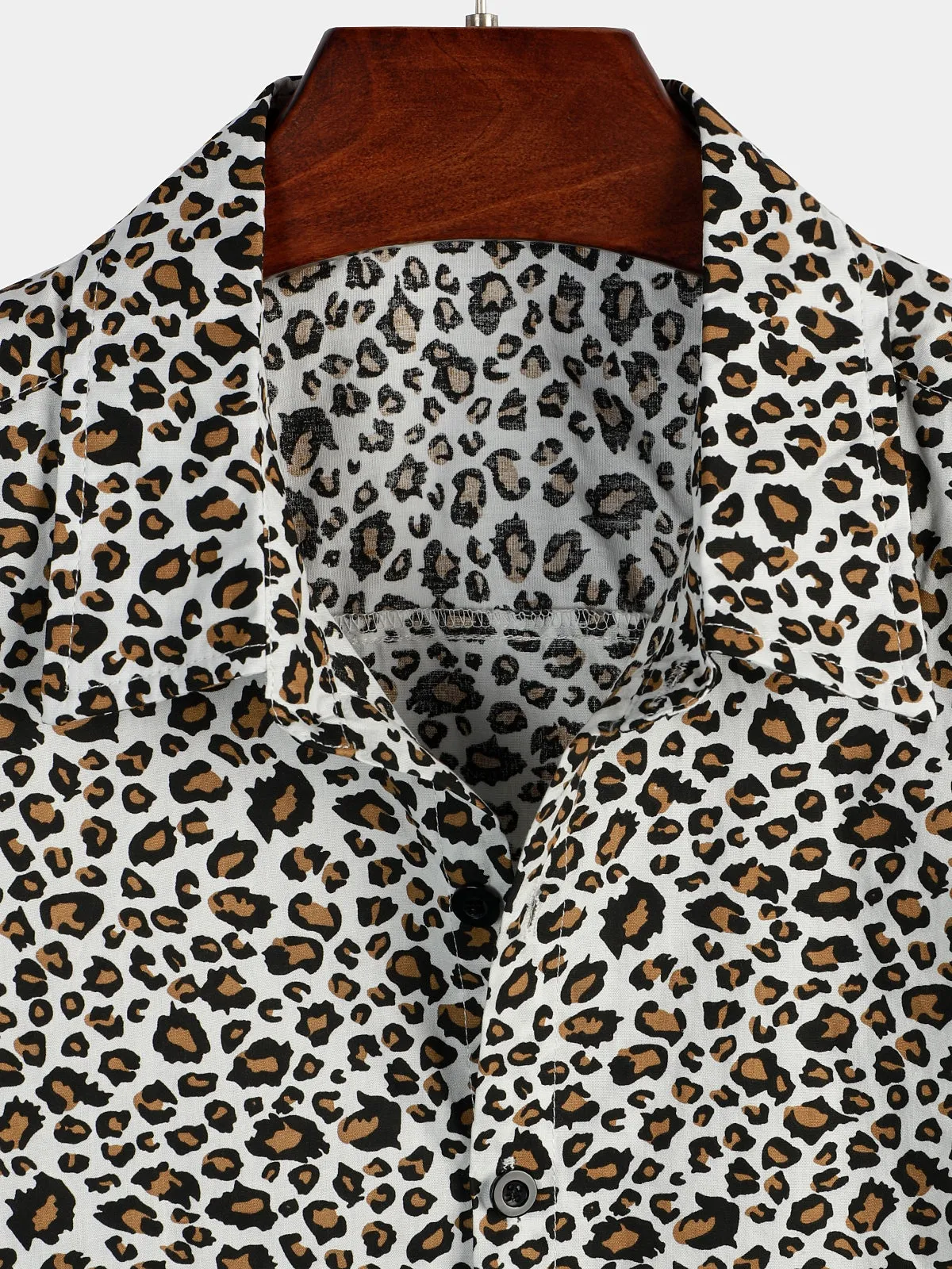 Men's Rock Leopard Print Short Sleeve Shirt