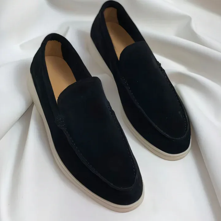 Men's Soft Suede Slip-On Loafers – Lightweight Casual Dress Shoes with Cushioned Insole for Everyday Comfort and Smart Outfits